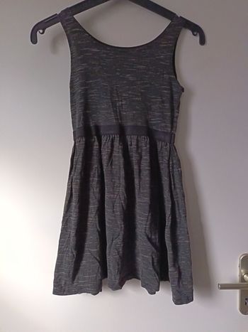 Robe H&M Grise Chinée en Coton Bio - 10/12 ans