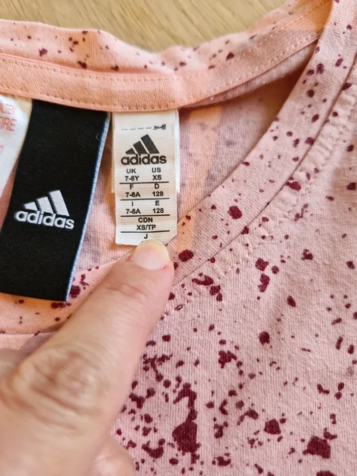 T-shirt Adidas fille 7 ans rose - photo numéro 3