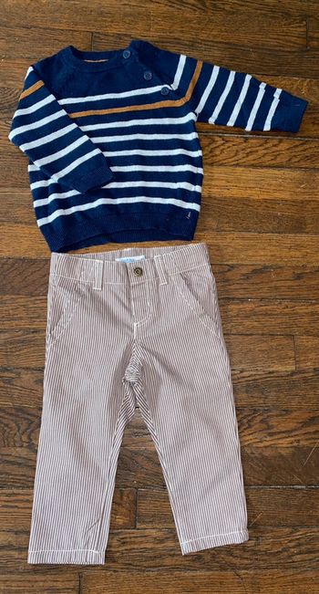 Ensemble pull obaibi et pantalon Bout’chou  6 mois