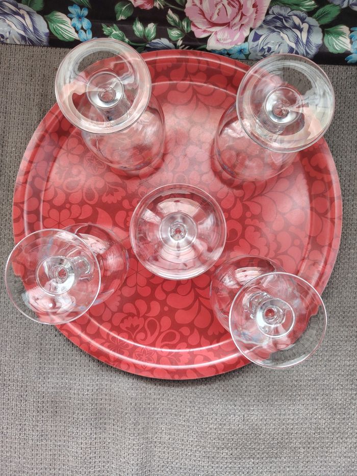 Ensemble de 5 verres à pied myosotis/veronica - photo numéro 6