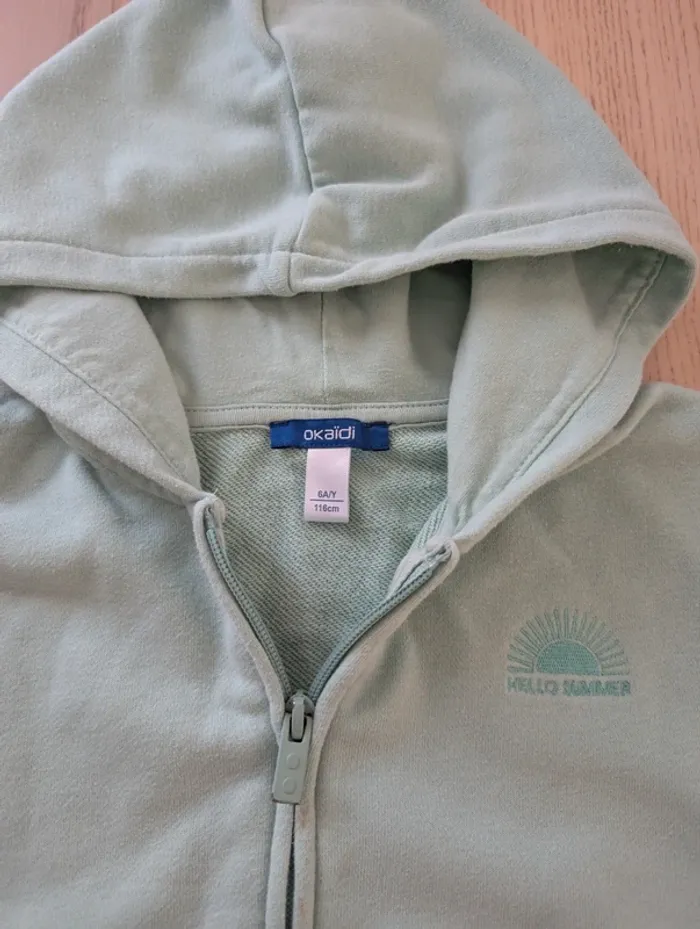 Gilet zippé vert pâle Okaïdi - photo numéro 3