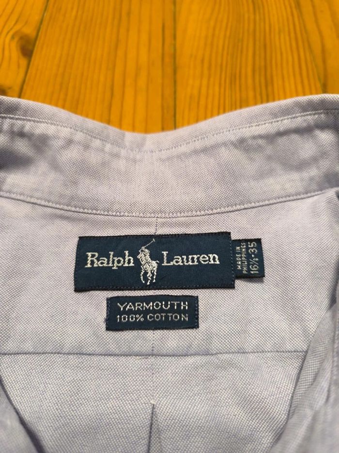 Chemise manches longues - Ralph Lauren - Yarmouth - Logo brodé premium - Bleu - Taille XL - photo numéro 8