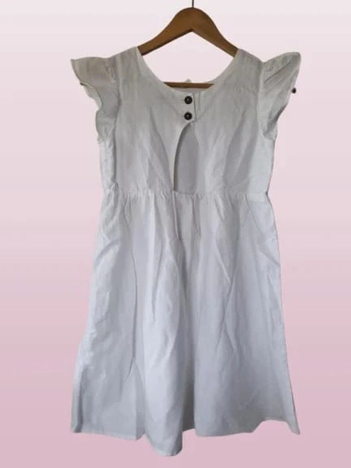 Robe neuve Benetton lin et coton blanche 10a 11a - photo numéro 4
