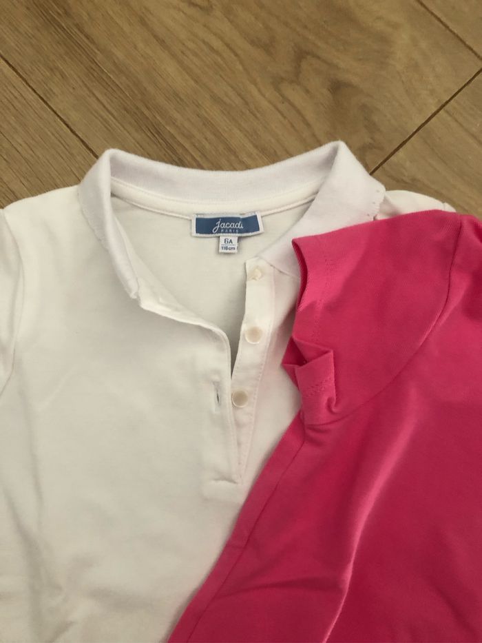 Lot de deux polos Jacadi rose et blanc - photo numéro 2
