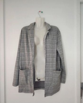Blazer long à carreaux femme