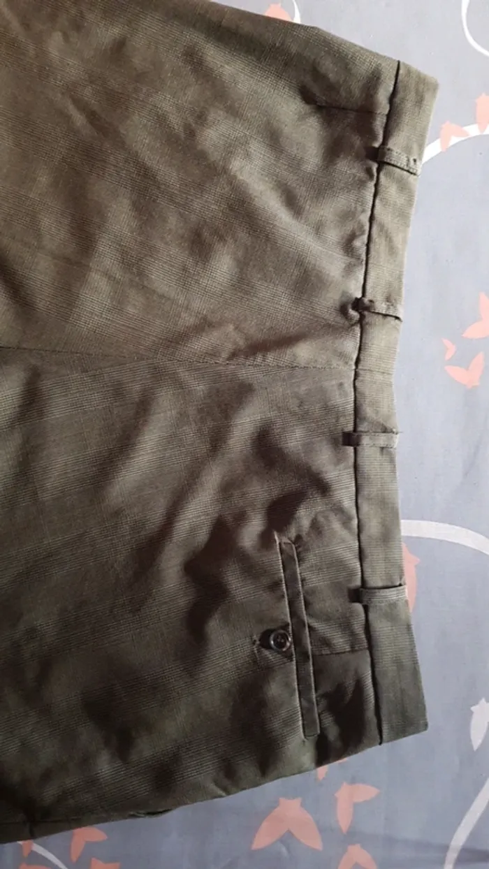 Costume  à  carreaux vert  olive et marron Oxford - photo numéro 8