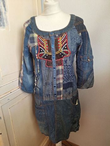 Robe en jean multi matières