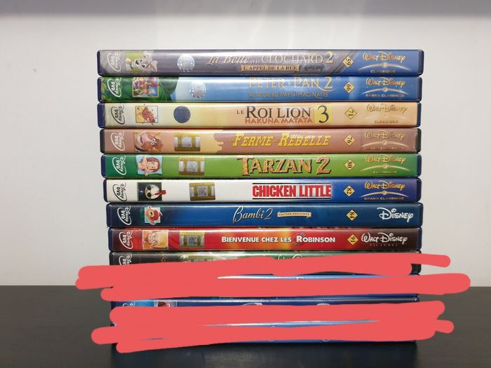 Lot de 8 Dvd Disney numérotés, en lot ou 2€ pièce
