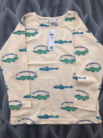 Sweat en coton manches longues motifs crocodiles