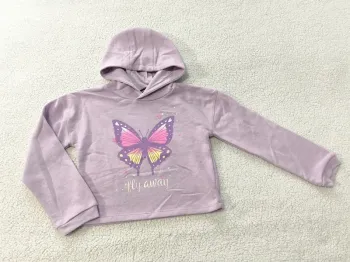 Sweat capuche violet mauve in extenso 8 ans