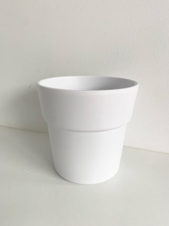 Cache-pot plante / fleurs en céramique blanc