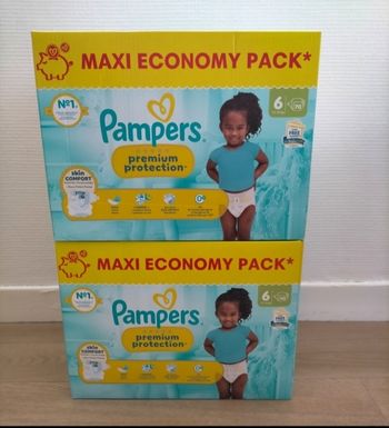 Lot couches Pampers premium taille 6