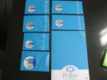 LOT DE PAPETERIE : CARTES + ENVELOPPES + PAPIER BLEU TURQUOISE "POLLEN BY CLAIREFONTAINE" - NEUF -
