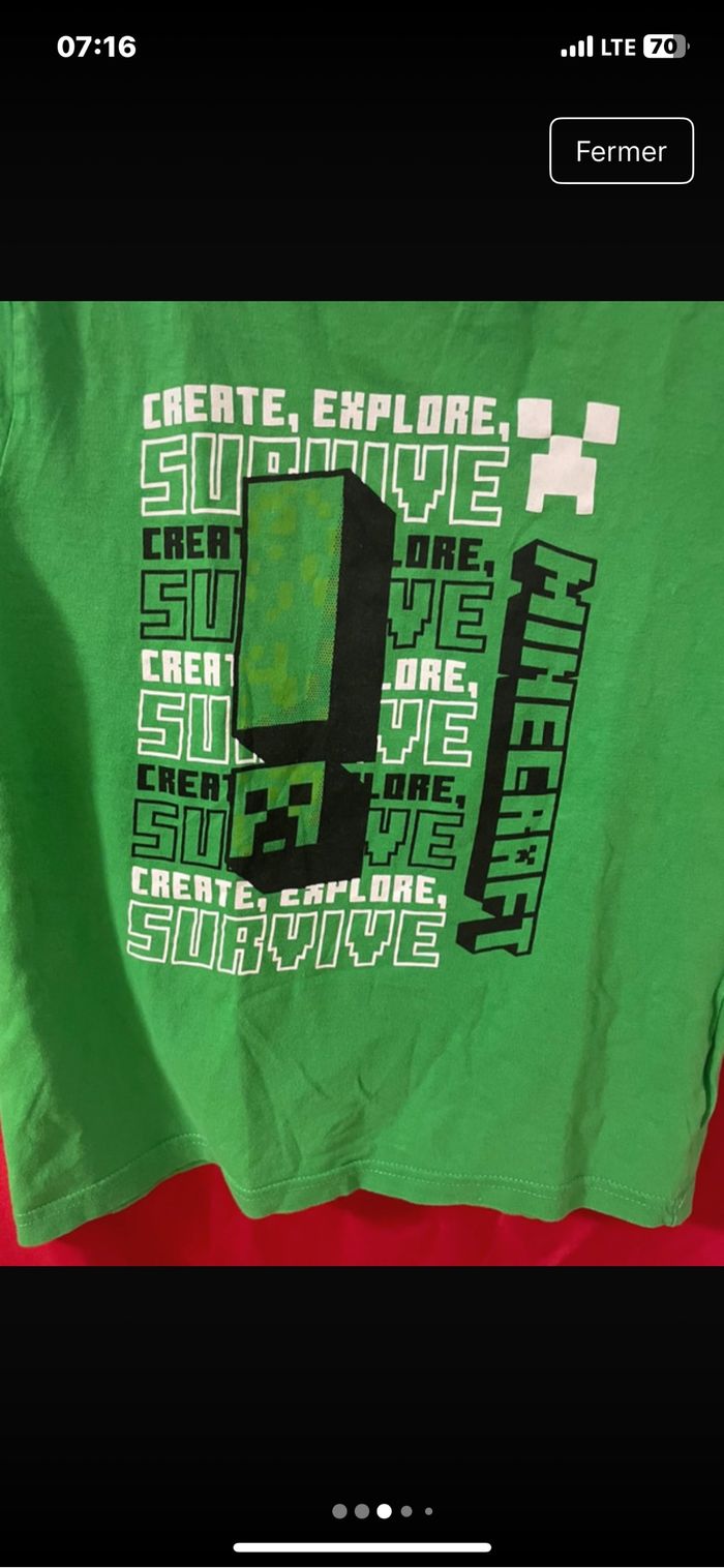 T shirt enfant mine craft - photo numéro 4