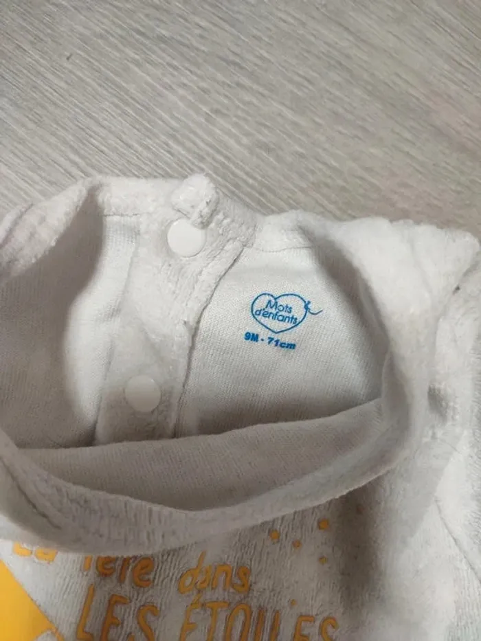 Lot 2 pyjamas mots d'enfants 9 mois étoile mixte - photo numéro 5