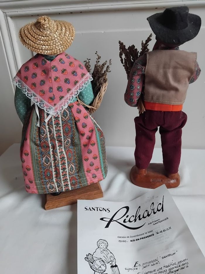 Grands Santons de Provence, couple lavandier signé RICHARD - photo numéro 2