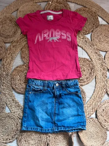 Ensemble t-shirt Airness & jupe en jean kiabi 4 ans