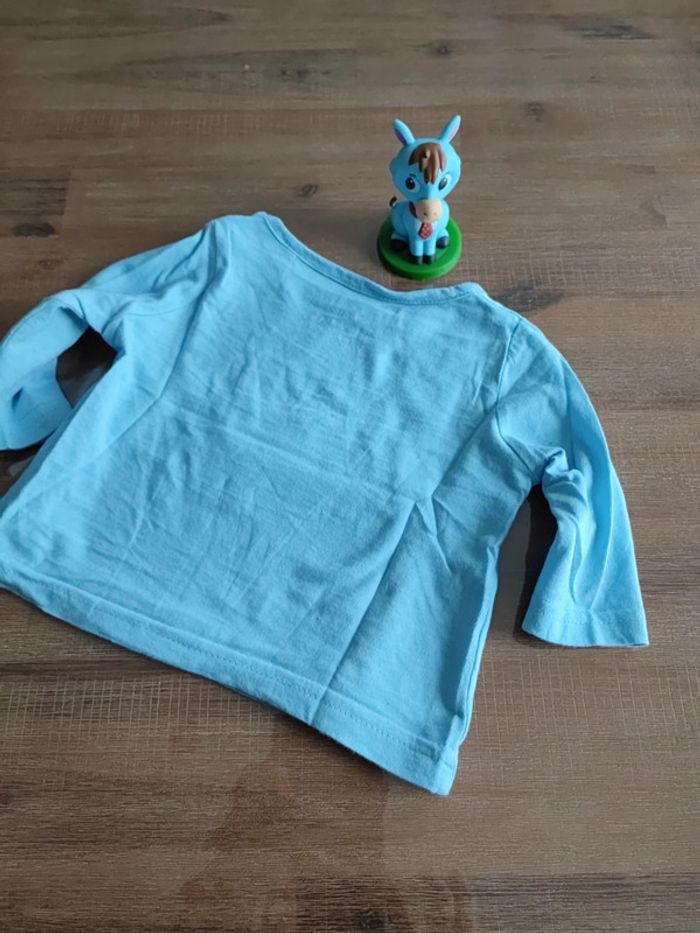 Tee shirt bleu manches longues - photo numéro 3