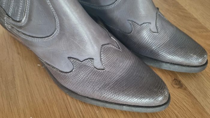 Boots neuves cuir 40 unisexe femme homme gris cuir superbe - photo numéro 6
