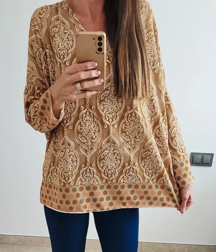 Pull vintage Rococó Ocre original