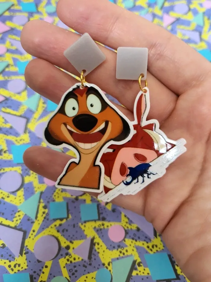Boucles d'oreilles Le roi lion Timon et Pumba Disney - photo numéro 2