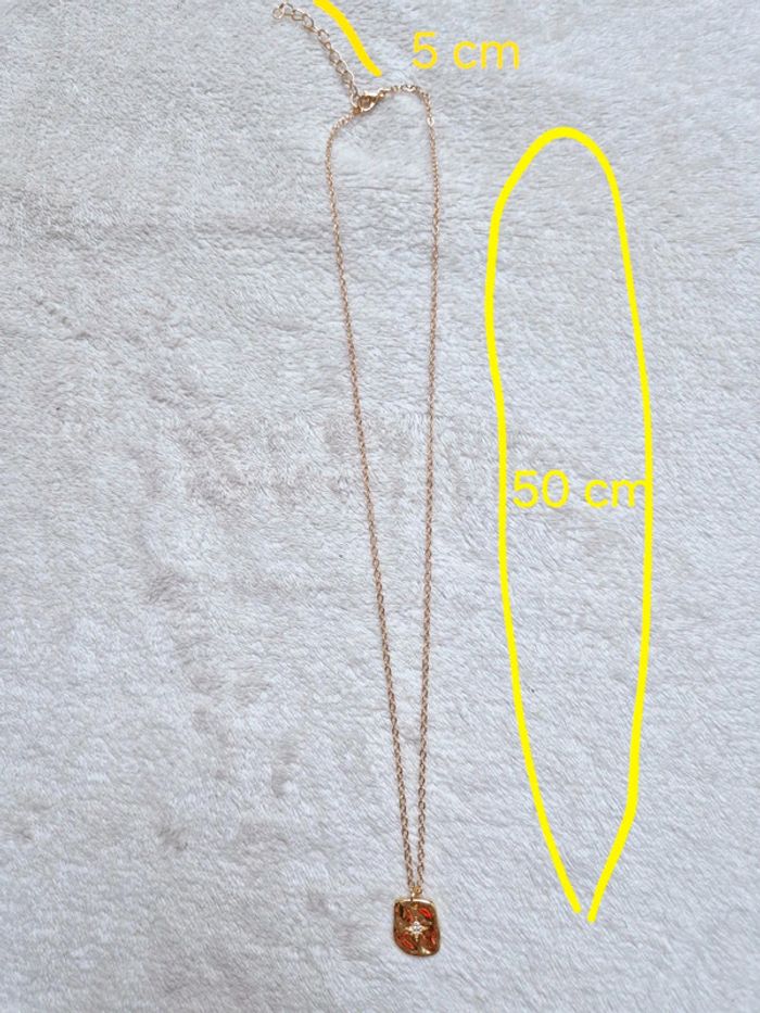 Superbe pendentif et collier doré strass etoile - photo numéro 5