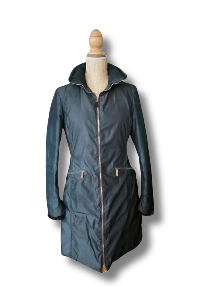 Manteau long doudoune Moncler Taille 2 - 38/40 Gris foncé - photo numéro 3