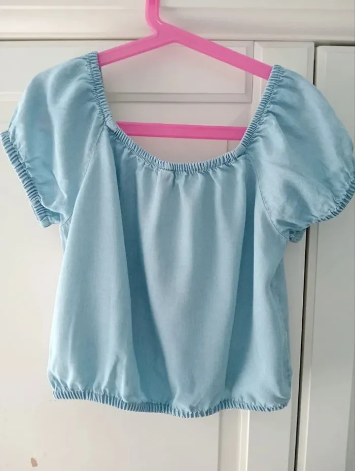 Top corto azul denim Losan - photo numéro 2