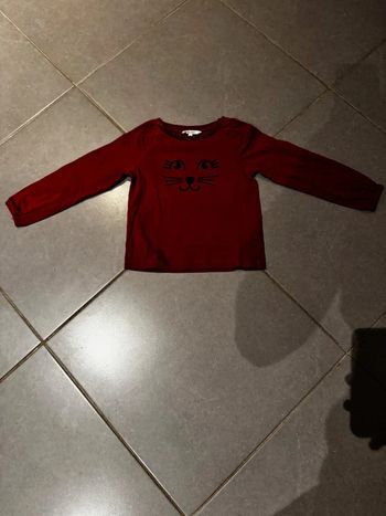 T shirt manches longues - Milla star - Tête de chat & Oreilles de chat - Marron & noir - 110