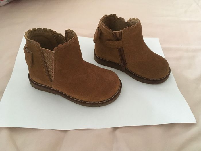 Bottillons Bébé Premiers Pas Vertbaudet - Cuir Souple, Scratchs, Semelle Antidérapante - Marron Taille 22