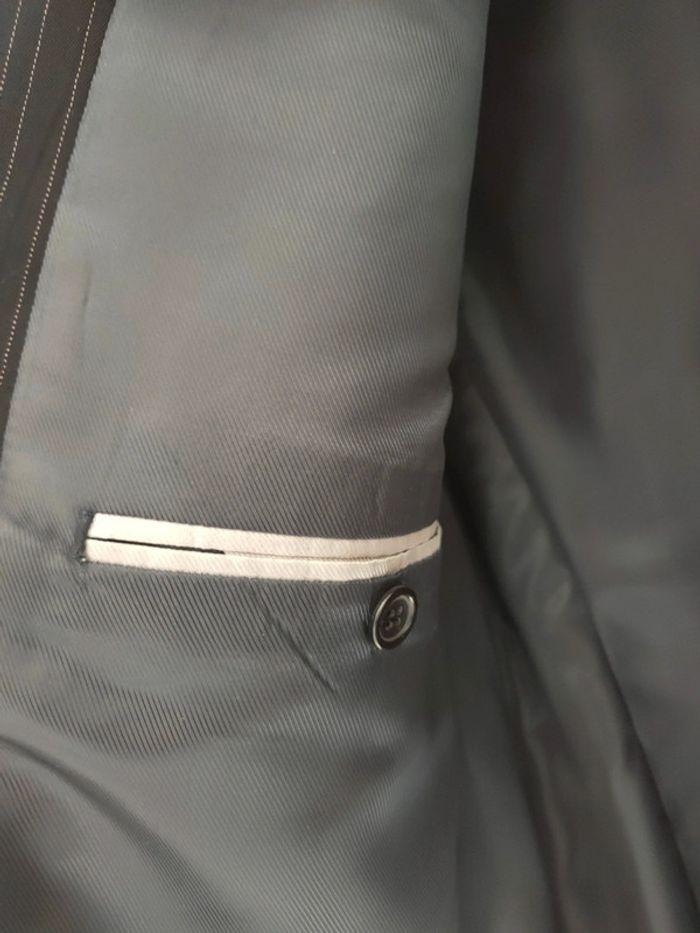 Costume deux pièces noir rayé homme taille 58 veste pantalon à pince 50 WEIL neuf - photo numéro 4