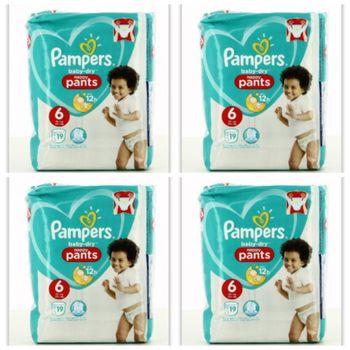 Lot de 76 Couches Pampers Baby Dry Pants 14-19KG Taille 6 Neuf