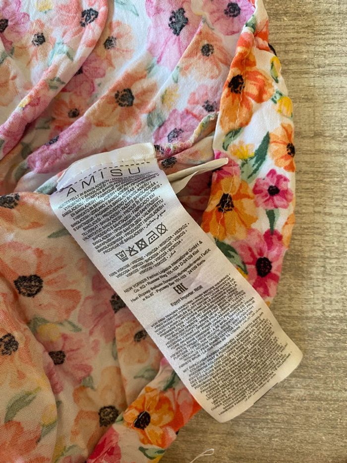 Blouse fleurie manches papillon – taille S femme - photo numéro 5