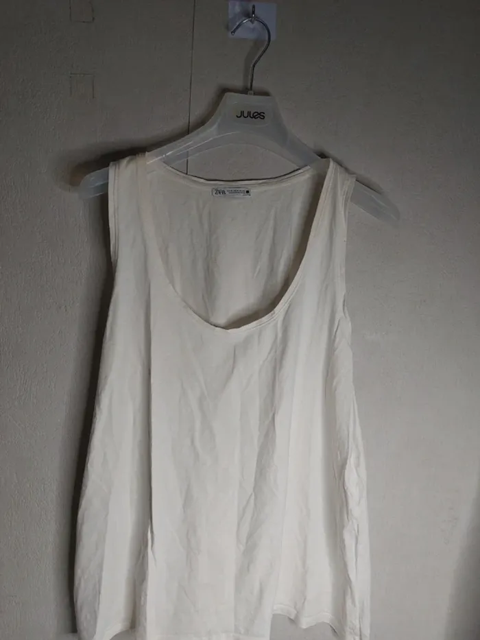 Tee-shirt débardeur crème "Zara"