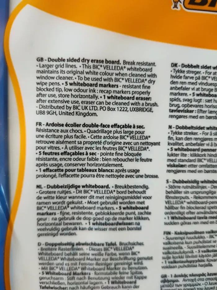 Kit ardoise+ 1 effacettte+ 5 feutres bic Velleda - photo numéro 7