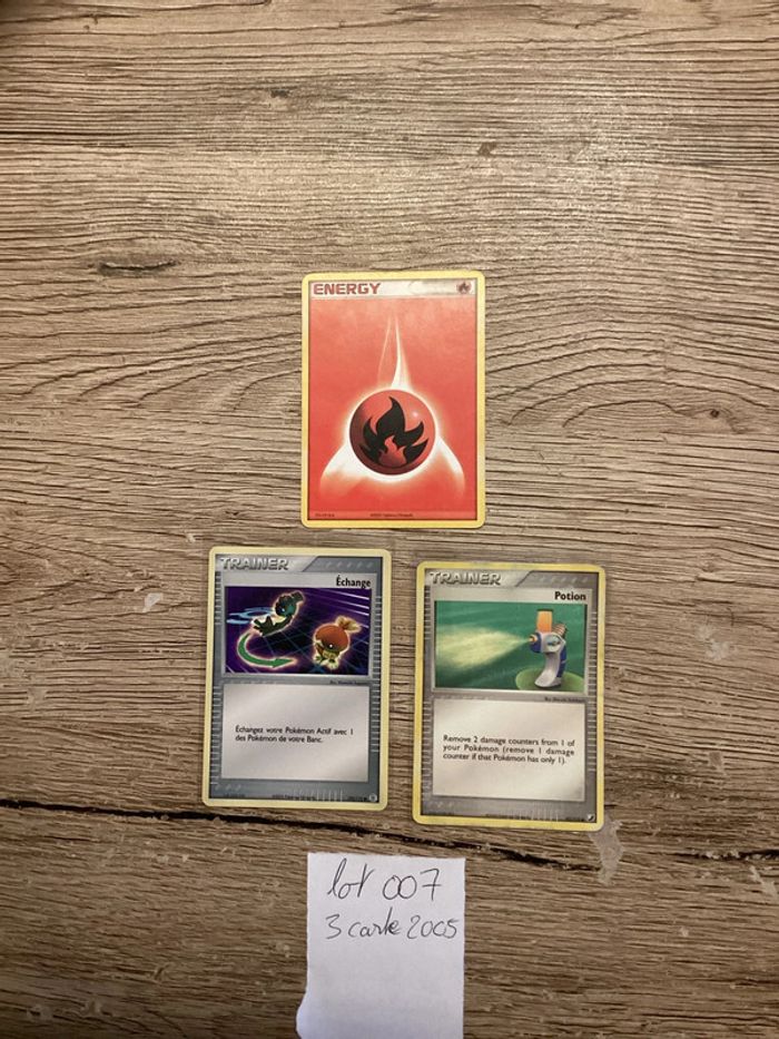 lot de 3 cartes Pokémon année 2005