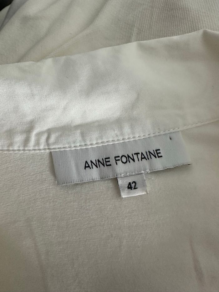 Chemisier blanc froufrous et mesh Anne Fontaine T42 XL - photo numéro 7