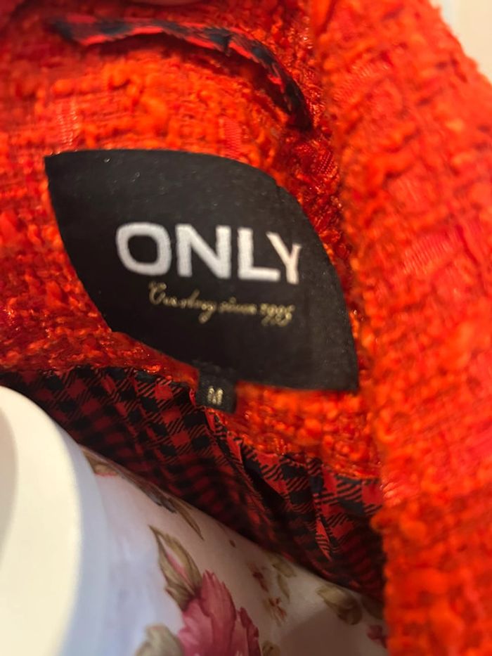 Blazer tweed rouge/orangé - photo numéro 6