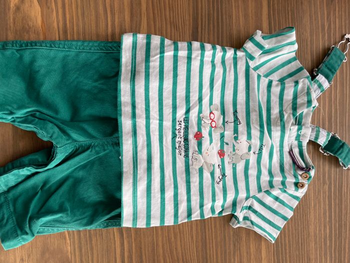 Ensemble salopette courte tee shirt sergent major