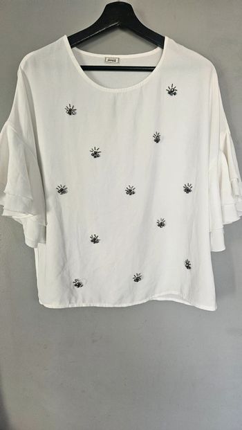 Haut blanc  chic Pimkie S - détails perlés élégants