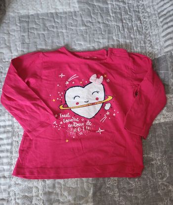 Tee shirt rose gemo 18 mois