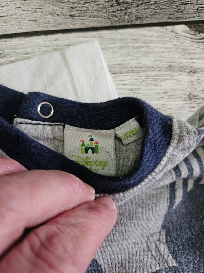 Lot de 3 tee-shirts manches longues disney baby mickey 12mois - photo numéro 3