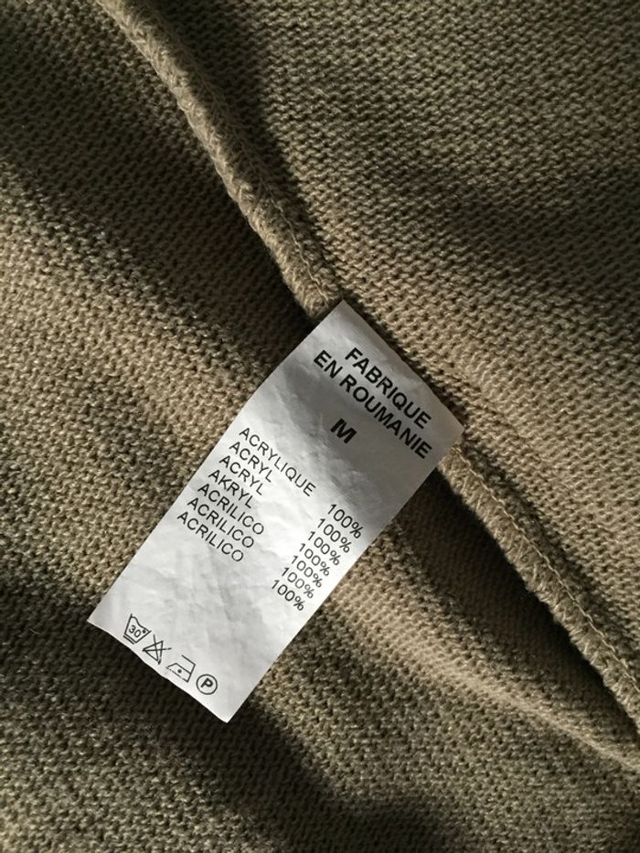 gilet marron beige taille M - photo numéro 3