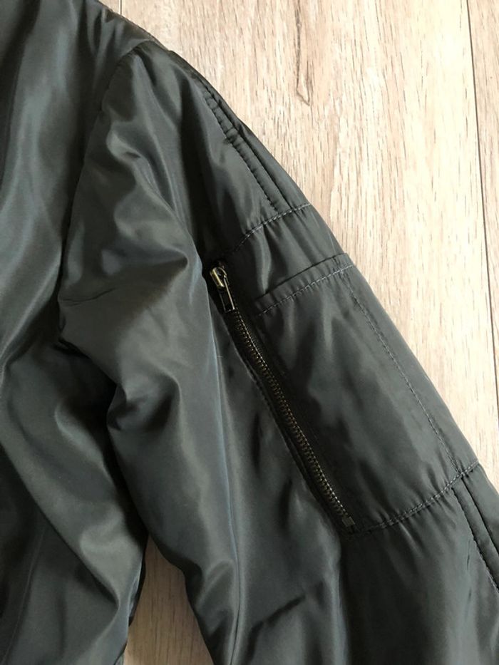 Manteau chaud long kaki Mango XS - photo numéro 5