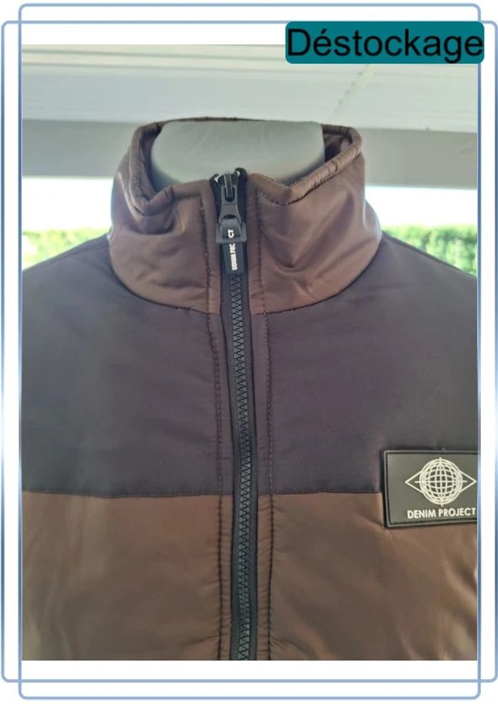 Veste mi saison denim projet marron et noir - taille S - dou0001 - photo numéro 5