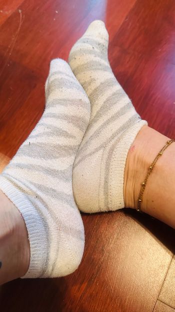 Chaussette blanche et grise