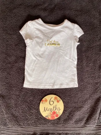 Tee shirt « c’est beau l’amour » Kiabi 6 mois