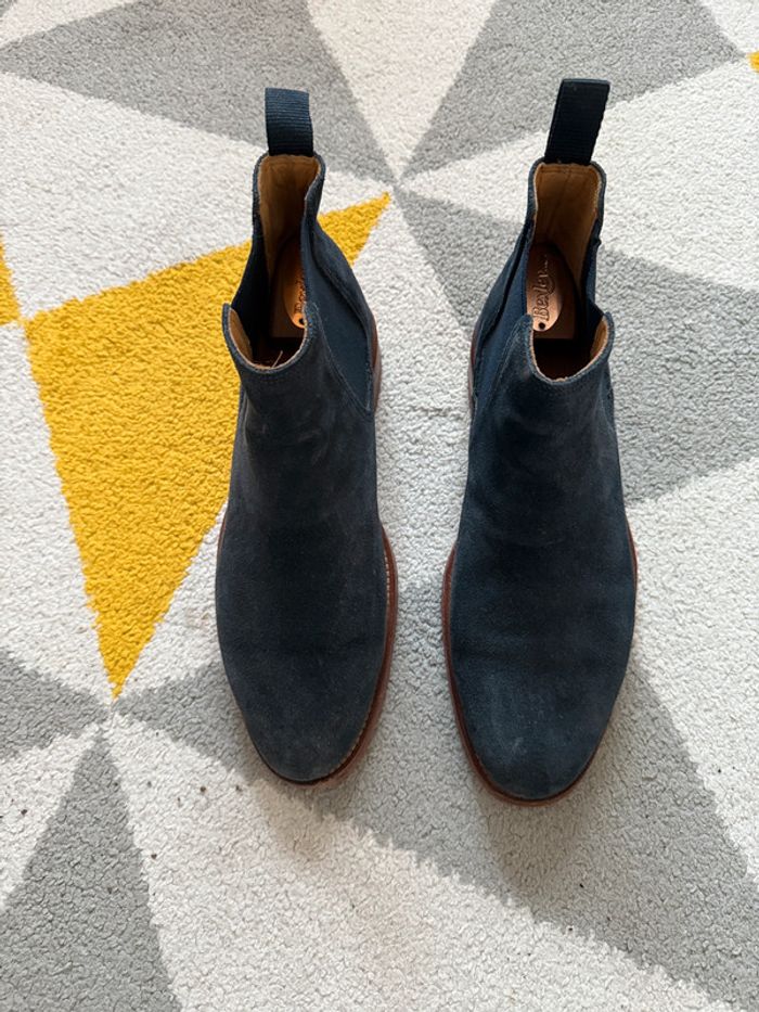 Bottines en cuir Finsbury bleu marine Taille 41 - photo numéro 2