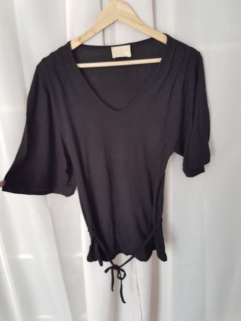 Haut manche large kimono maille noir