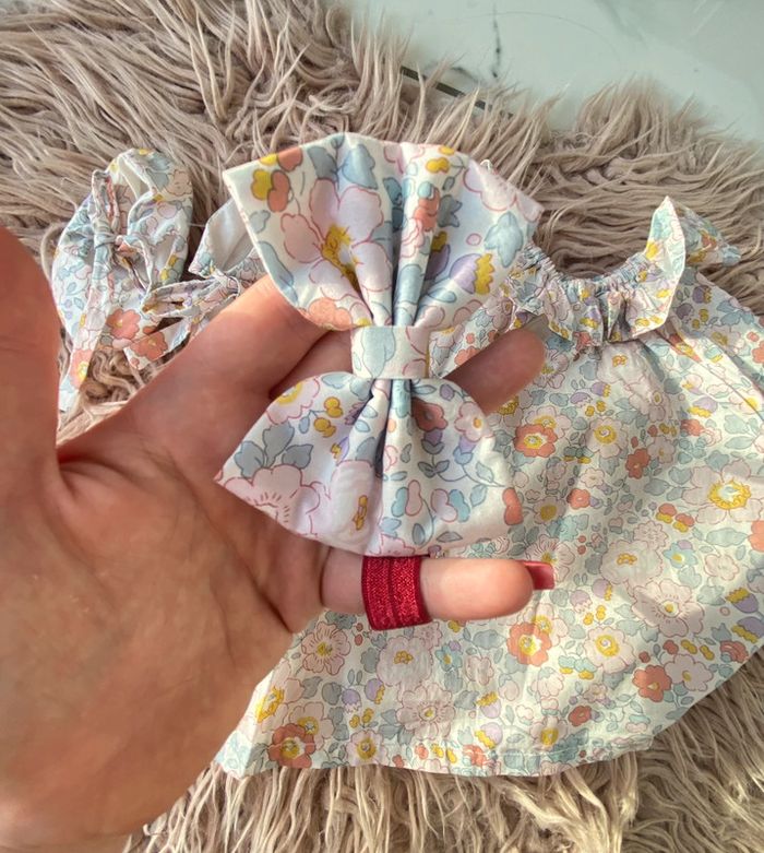 Ensemble en Liberty creatrice blouse bandeau chaussons terracotta - photo numéro 2